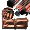 thumbnail image 3 of Cosmetic Brush Set with Vegan Leather Travel Pouch 12-Piece, 3 of 5