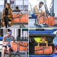 thumbnail image 5 of DAKOMM Travel Duffle Bag, 65L Foldable Weekender Bags for Women with Shoe Compartment, Carry on Overnight Bag for Men Women, 24" Gym Travel Bag Water Repellent & Tear Resistant, Orange, 5 of 9
