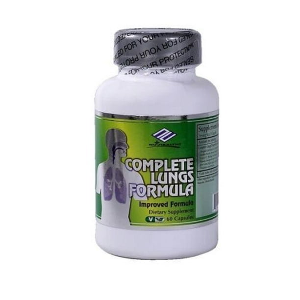 NuHealth COMPLETE LUNGS FORMULA 60 VEGGIE CAPSULES/ Bottle For Clear