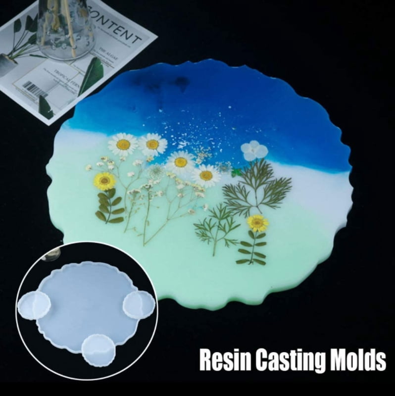 Round Resin Silicone Coaster Molds DIY White Epoxy Resin Cup Mat Mold Ornaments
