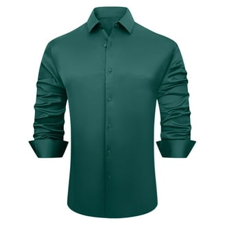 Lumtrix Men's Shirt Neon Print Casual Button Down Collar Shirts Long Sleeve  Hippie Hawaiian Dress Shirts for Men Green 2XL - Walmart.com