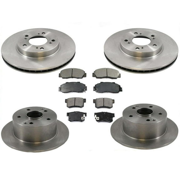 Fits For 1996-1998 Acura 3.2 TL Front & Rear Brake Rotors With Ceramic Pads