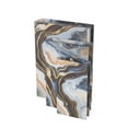 thumbnail image 6 of DecMode Geode Faux Book Storage Blue Faux Leather Decorative Box with Metallic Gold Accents, 3 Count, 6 of 9