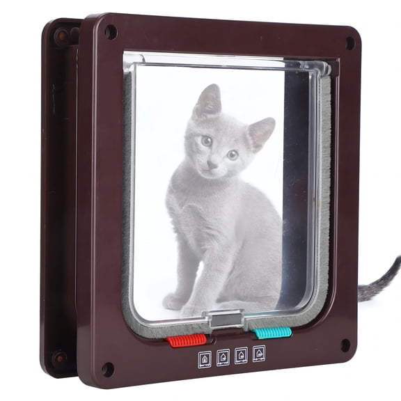 SELIVO Adjustable Pet Door with 4 Modes, Weatherproof Cat Flap for Indoor/Outdoor Use, Durable Plastic