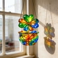 thumbnail image 5 of TechToyHub Shamrock Sun Catcher,6.69 Inch Green Acrylic St.Patrick’s Day Ornaments for Window Porch Outdoor Decor,2D Four Leaf Clover Hanging Decoration with Chain,Weather Resistant, 5 of 5
