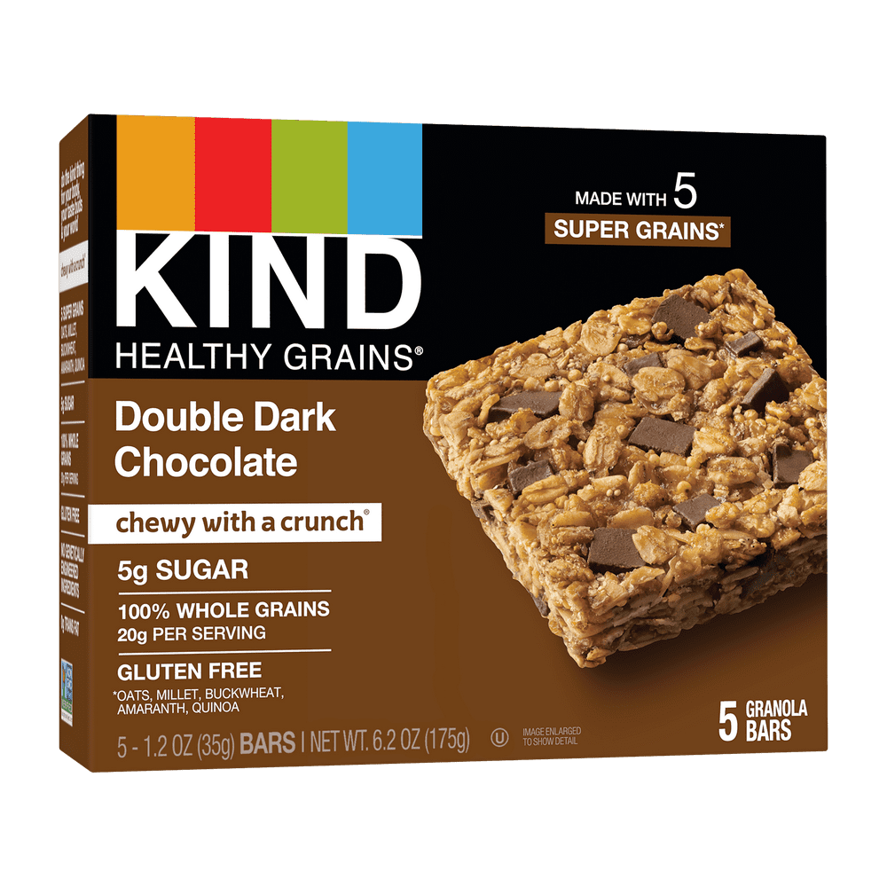 KIND Bars, Double Dark Chocolate Healthy Grains Bar, Gluten free, 1.2