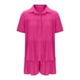 thumbnail image 5 of UPPADA Womens Lounge Sets 2 Piece Outfits Shorts and Button Down Shirts Two Piece Lounge Set Summer Matching Sets Casual Beach Vacation Outfits Hot Pink,XL, 5 of 8