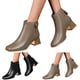 thumbnail image 2 of NECHOLOGY Botas Mujer Adulto Femenino Zapatos Botines de mujer Zapatos de mujer Botas casuales Tacón Tacón de bloque Color sólido Vellón Cuero Cremallera trasera Botas (B, 6.5), 2 of 5