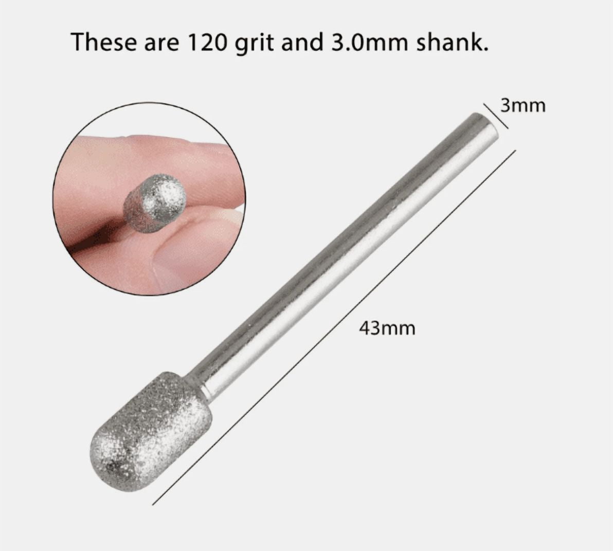 20Pcs Diamond Burr Bit Set 1/8" Shank – Cutting Carving Grinding Bits for Dremel & Rotary Tools