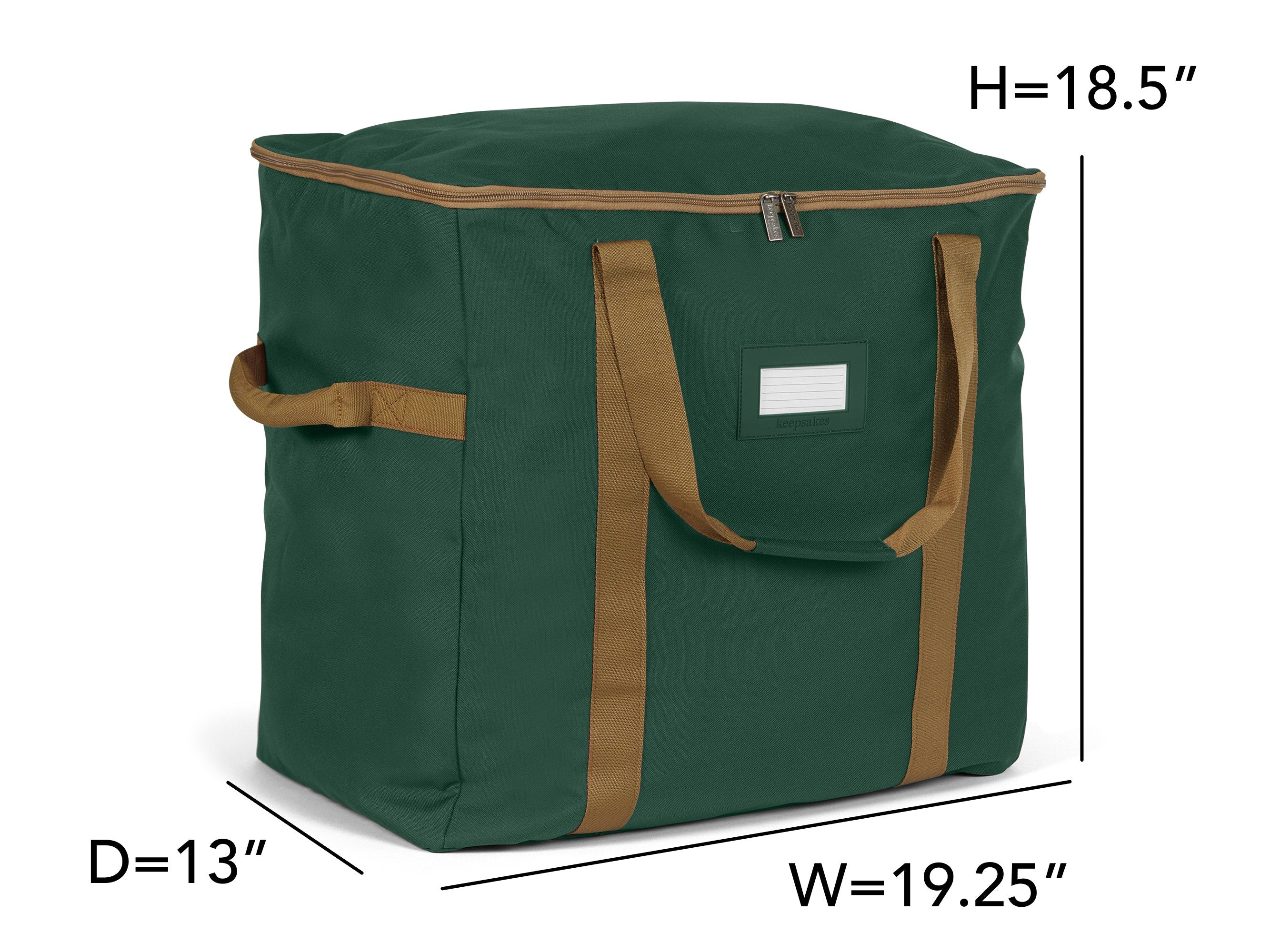 Covermates Keepsakes Treasurekeeper Storage Bag - Carrying Handles, ID Window - Holiday Storage, Green