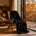 thumbnail image 5 of Throw Blanket,Soft Fluffy Faux Fur Sofa Blanket | 31.4x47.2 Inch Lightweight Warm Shaggy Blankets for Bed Couch Sofa Chair | Ideal Gifts for Women,Black, 5 of 7