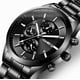thumbnail image 1 of Reloj deportivo ultrafino de acero dorado negro para hombre, luminoso, resistente al agua, con tres ojos, imitación de seis pines, color negro, 1 of 5