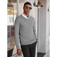thumbnail image 3 of HAOMEILI Mens V Neck Dress Sweater Long Sleeve Slim Fit Fashion Pullover Sweater, 3 of 7