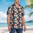thumbnail image 3 of Balery rock record Skull artist Camisas hawaianas de manga corta para hombre, camisas playeras de corte holgado, camisas de vacaciones con botones,Large, 3 of 7