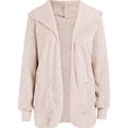 thumbnail image 5 of Fangasis Women Coat Hooded Jacket Cardigan Outwear Ladies Warm Overcoats Fuzzy Travel Pink 2XL, 5 of 6
