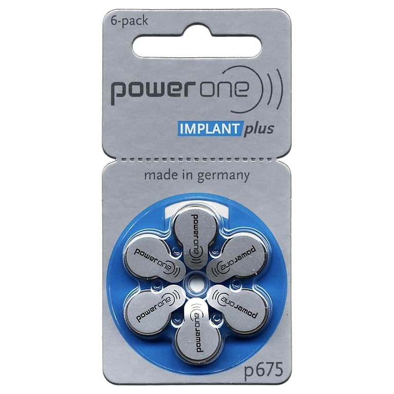 Power One P675 Hearing Aid Cochlear Implant Batteries, 20 Packs