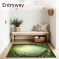 thumbnail image 3 of ODIKA 5'x7' Machine Washable Non-Slip Area Rug, Fairy Garden Moss Round Floral High Traffic Rug, Green, 87597, 3 of 7