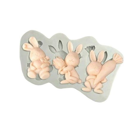 

JOLIXIEYE Easter Bunny Silicone Chocolate Mould with Flexible Silicone Material Stencil for Home Kitchen Bakery Supplies C