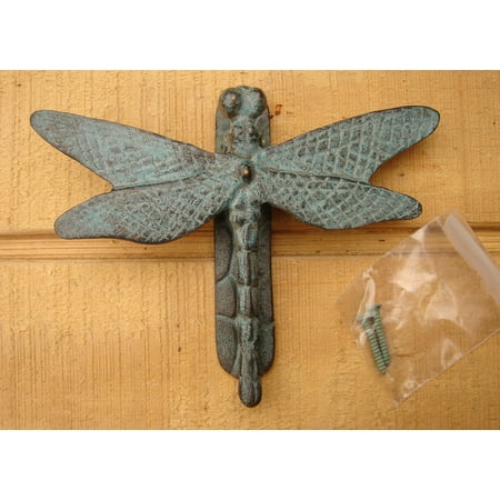 - Solid Brass Antique Verdigris Finish Dragonfly Doorknocker Lake Cabin Door Decor