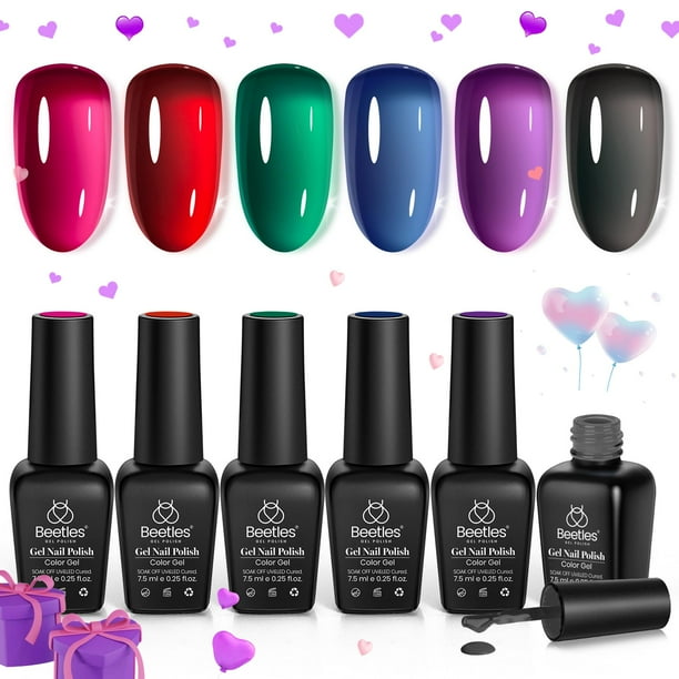 Set de esmaltes de uñas Beetles Gel Esmalte Jelly, 6 colores, 7,5 ml