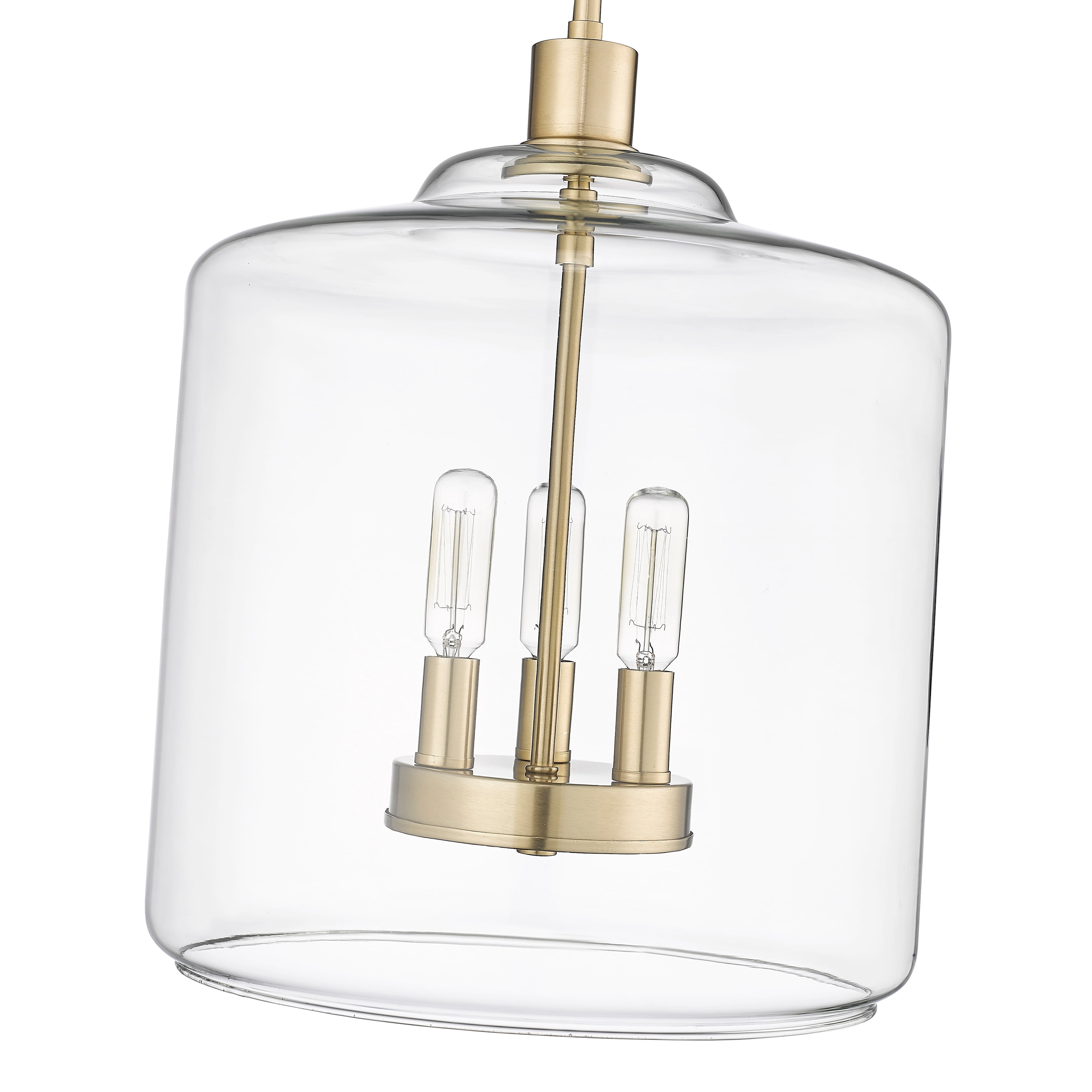 Millennium Lighting  Asheville 3 Light Pendant Fixture with Clear Glass Shades Modern Gold