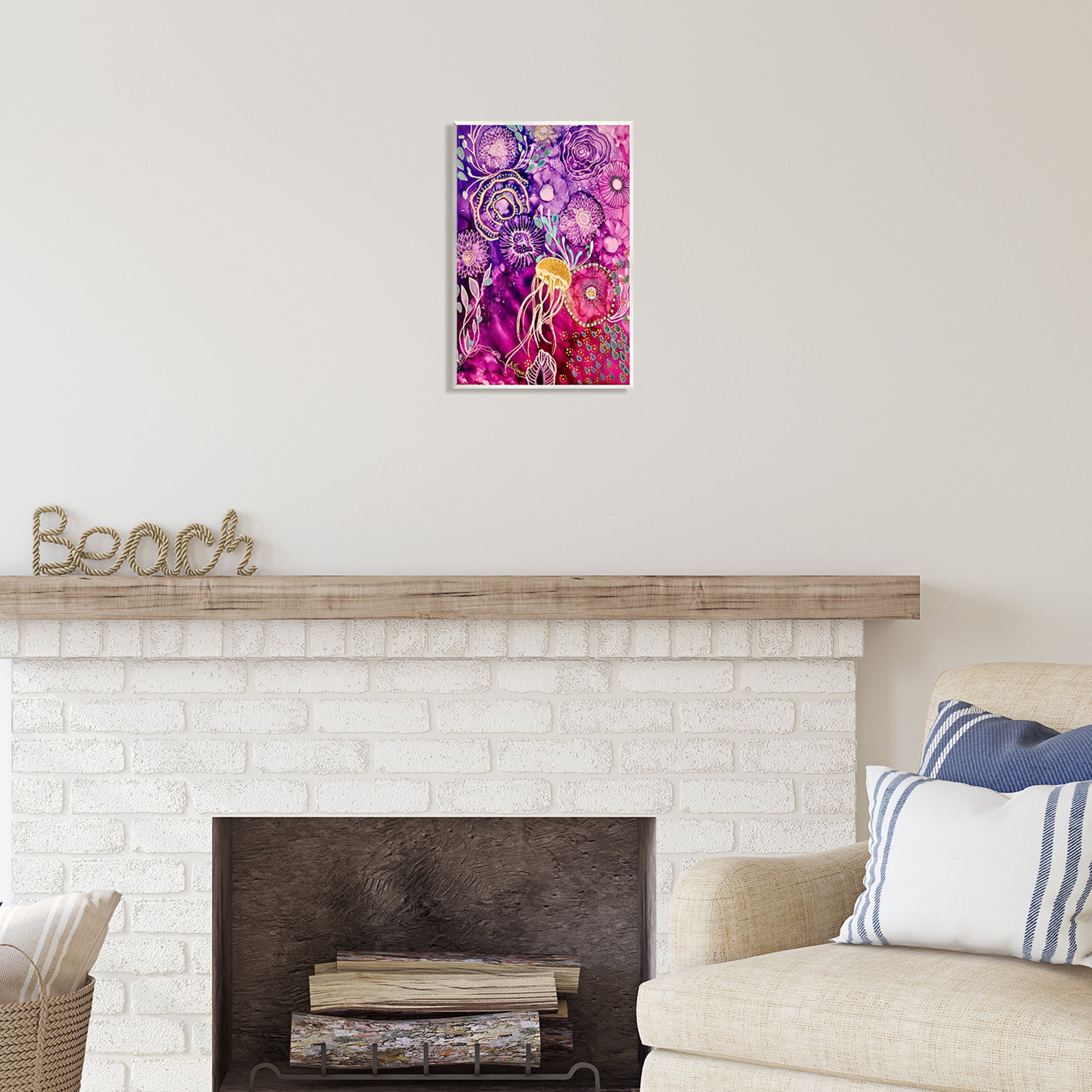 Stupell Industries Abstract Sea Life Patterns Abstract Painting Unframed Art Print Wall Art, 10 x 15