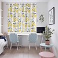 thumbnail image 5 of Yellow Blue Spring Floral Kitchen Curtains 72 Inch Length, Summer Botanical Farmhouse Grommet Top Bedroom Living Room Curtains, Light Filtering Cafe Curtain Drapes 2 Panels Set 104''x72'', 5 of 9