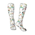 thumbnail image 4 of Haiem Pretty Floral With Leaves Socks, Funny Novelty Crazy Design Cotton Socks Sports Socks Knee High Socks For Men, Women,1Pairs - Gift For Working Friends, 4 of 9