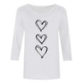 thumbnail image 4 of Ruimatai Women's Casual Printed Round Neck Three Quarter Sleeve T-Shirt Loose Fit Blouse Top for Comfortable Daily Wear, 4 of 5