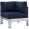 thumbnail image 4 of Modway Shore 6 Piece Outdoor Patio Aluminum Sectional Sofa Set in Silver Navy, 4 of 8