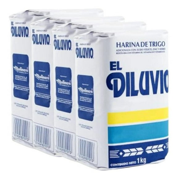 Harina de Trigo El Diluvio 4 Pack de 1 Kg Original