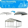 thumbnail image 6 of NETAJE 10'x15' Outdoor Heavy-Duty Metal Carport with Enhanced Base & Galvanized Steel Roof for Car, Boats and Truck, 6 of 7