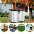 thumbnail image 5 of Uforic 36 cu ft Resin Outdoor Storage Shed,Horizontal Tool Shed, Waterproof Outdoor Storage with Lockable Doors & Air Vent for Trash Cans, Garden Tools, 5 of 7