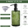 thumbnail image 2 of 17 OZ Sunflower Embossed Glass Soap Dispenser - 2 Pack, with 304 Rust Proof Stainless Steel Pump, and Lotion Set, Liquid Hand for Home, Kitchen & Bathroom (Green), 2 of 3