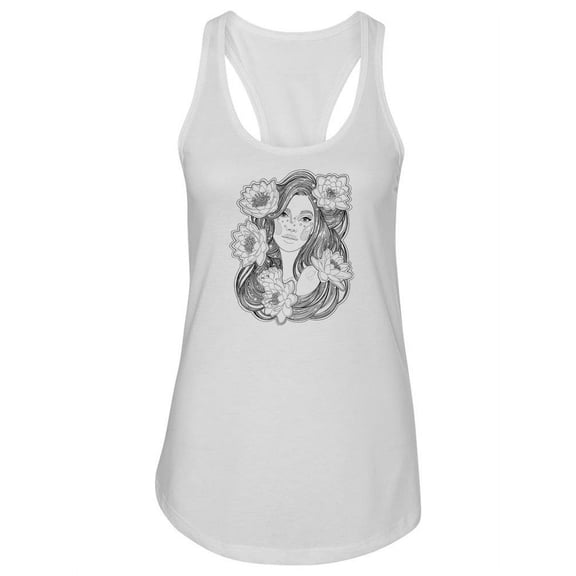 Woman Covered In Flowers Tank Women -Image by Shutterstock, Female Small