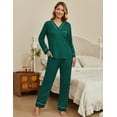 thumbnail image 2 of Ekouaer Women's Pajamas Sets 2 piece PJs V Neck Long Sleeve Sleepwear Comfy Pants Loungewear with Pocket, 2 of 6