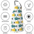 thumbnail image 5 of Xecao Funny Boats Print Kitchen Cooking Aprons, Waterproof Adjustable Bib Aprons with 2 Pockets for Women Men Chef, 5 of 8