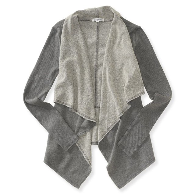 Suéter tipo Cárdigan Aeropostale gris extragrande Cárdigan