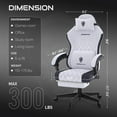 thumbnail image 3 of Dowinx Gaming Chair, Fabric Gaming Chairs for Adults with Pocket Spring Cushions and Lumbar Support, Ergonomic Massage Computer Chair with Footrest for Big and Tall, Gray, 3 of 16
