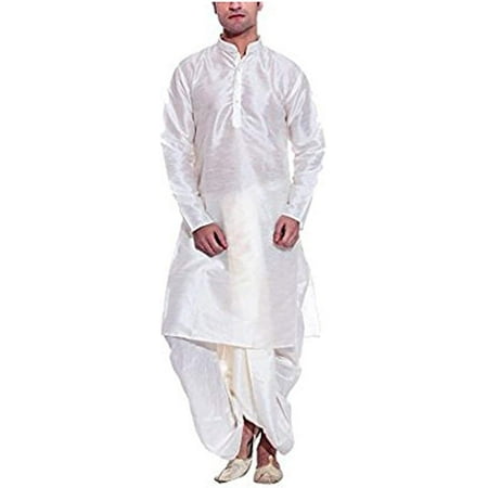 

Royal Men s Silk Blend Dhoti & Kurta Set_Offwhite