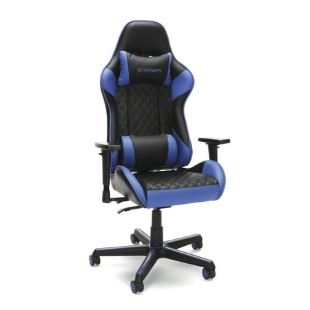 RESPAWN-100 Racing Style Gaming Chair - Reclining Ergonomic Leather Chair, Office or Gaming Chair, Blue