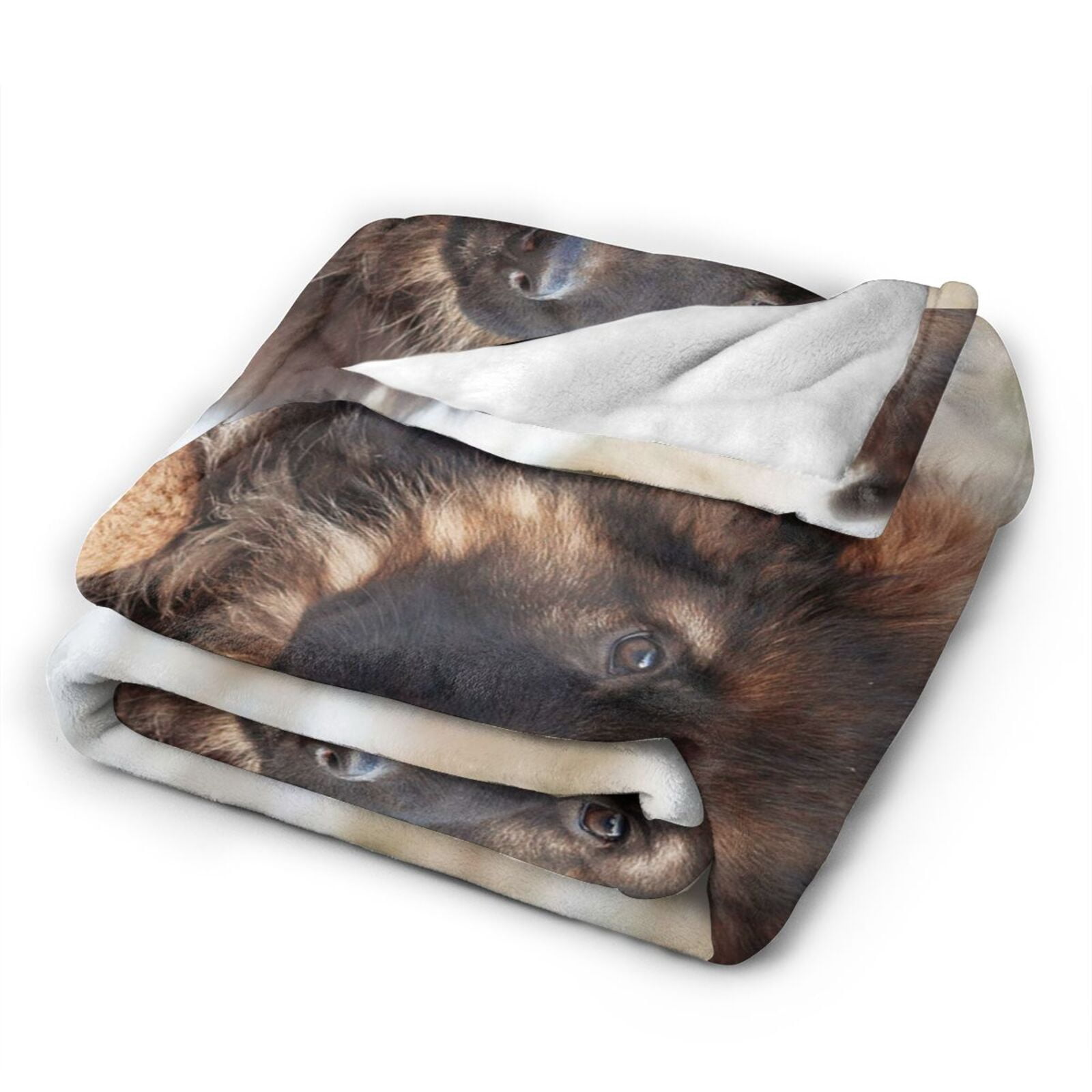 Wijzvio German Shepherd Dog Throw Blanket Soft Fuzzy Fleece Blanket For Couch Bed Living Room Decoration 60"X50"