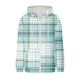 thumbnail image 6 of Womens Plaid Jackets Hooded Full Zip Drawstring Outwear Casual Loose Thermal Fall Winter Cardigan With Pockets (L, Green-A), 6 of 6