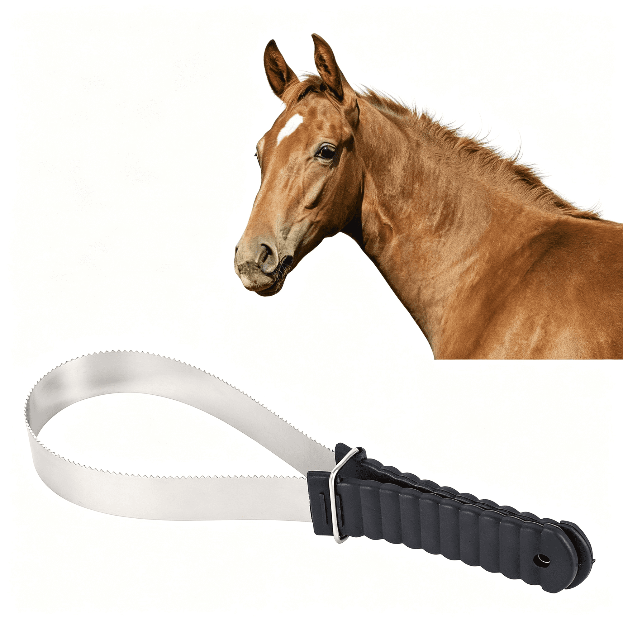 ACDANC Stainless Steel Horse Curry Comb Shedding Blade Horse Brush Scraper Dog Shedding Blade Stainless Steel Grooming Blade for Horse Hair Cleaning Shedding Blade