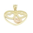 thumbnail image 2 of New 14k tri color Gold heart Pendant charm fine jewelry love gift for her 1.5g, 2 of 9