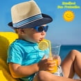 thumbnail image 2 of Peak 2 Peak Unisex Kids Straw Trilby Fedora Cap Felt Fedora Hat Short Brim Sunhat Size 7-14 Years Navy Brim, 2 of 7