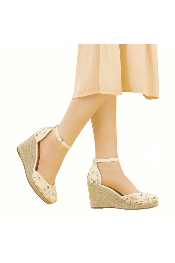 Women's Sandals Espadrille Lace Wedge Heels Platform Sandals