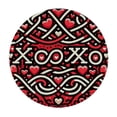 thumbnail image 2 of PIKWEEK  Word XOXO with Hearts Round Tablecloth, Fitted Round Table Cloth with Elastic Edge Wipeable Table Protector for Indoor Outdoor Party Picnic, 2 of 7