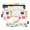 Cat Face with Heart, variant on Hat Sunglasses Leaf Pineapple 2 Pack Pencil Pouch for 3 Ring Binder Smooth Zipper Folders with Pockets Clear Window Pencil Case