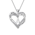 thumbnail image 3 of Ladies Double Heart Diamond Necklace With 26 English Letters Couple Necklace, 3 of 8